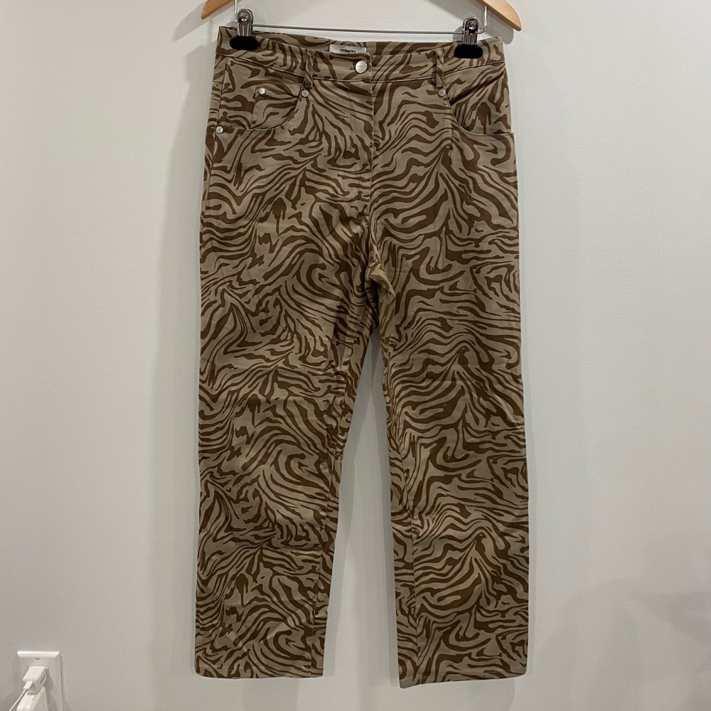 Miaou Zip Fly Junior Pant In Tan‎ Zebra Size 29